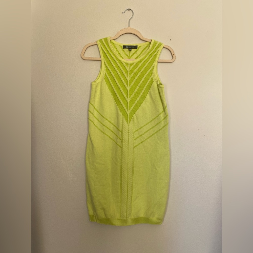 Title Nine green sleeveless knitted mini dress size medium
